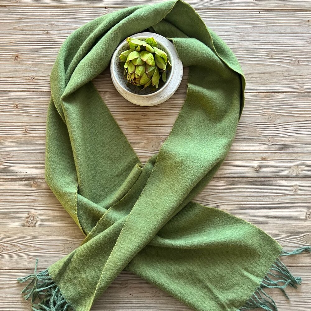 Shupaca 100% Baby Alpaca Scarf – Green Apple | Soft Lightweight Cozy Wrap 12x71 - Picture 1 of 4